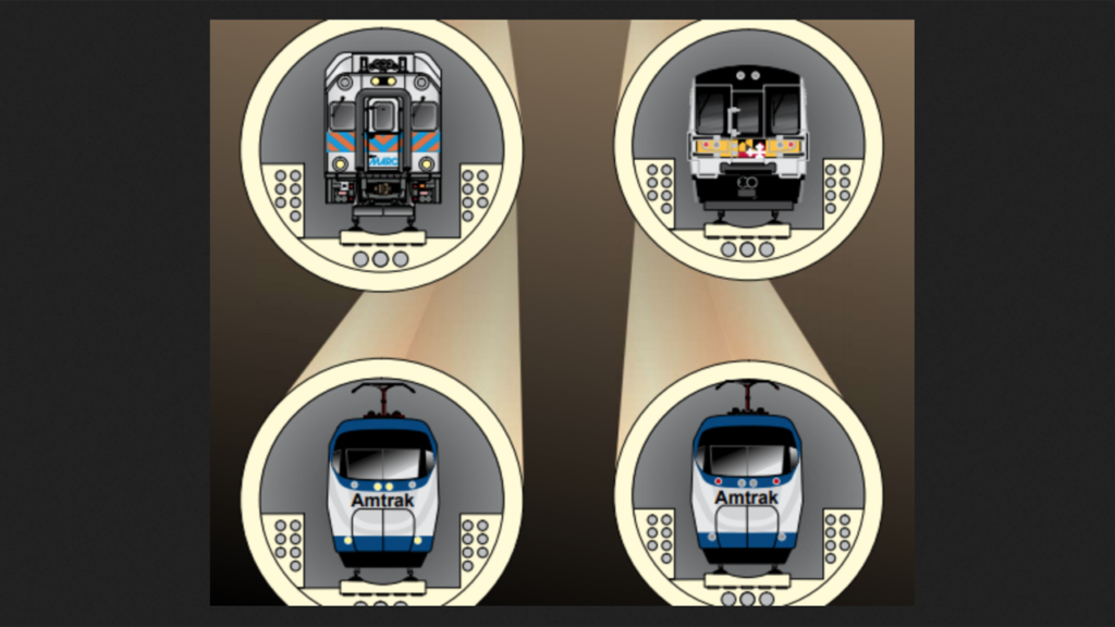 The Grand Slam project would consist of four rail tunnels.