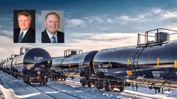 Lee Verhey (left), incoming Executive Director, Railway Supply Institute (RSI) Committee on Tank Cars (CTC); John Bryne, outgoing Vice Chair, RSI CTC.