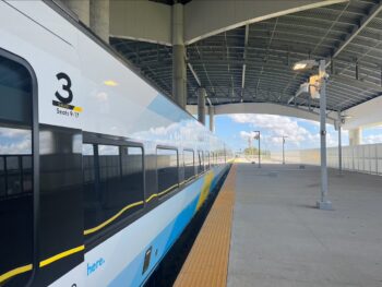 Brightline's newest trainsets will carry passengers between Orlando and South Florida. (Courtesy of Brightline via Twitter)