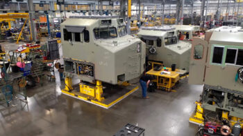 Pictured: Main cab for UP modernized locomotive at Wabtec’s Fort Worth plant. (Photograph Courtesy of Wabtec)