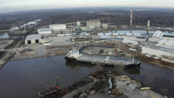 The CN-served Port of Manitowoc is a deep draft commercial harbor located on the west coast of Lake Michigan, about 80 miles north of Milwaukee and 50 miles south of Sturgeon Bay. (Photograph Courtesy of Port of Manitowoc)