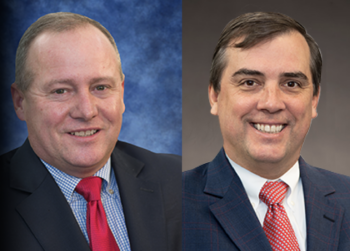 John Newman (right) will succeed Marty Haycraft (left) as SVP of Caterpillar and President and CEO of Progress Rail when Haycraft retires at the end of the year.