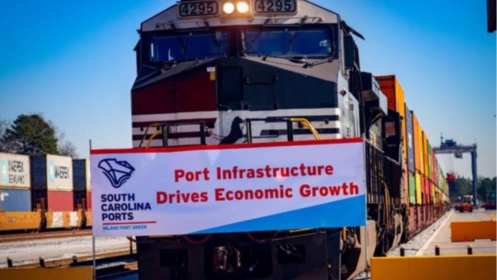 Phase I of the capacity expansion project at Inland Port Greer is now complete. The full project in Upstate South Carolina is expected to wrap up in winter 2024. (Photo/SCPA/English Purcell)
