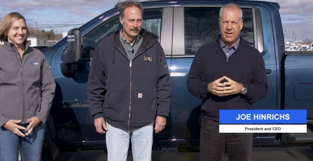 CSX President and CEO Joe Hinrichs (right) and CSX Executive Vice President and Chief Administrative Officer Diana Sorfleet (left) with Drive to Succeed winner Bridge and Building Foreman, Engineering David Zorn (middle).