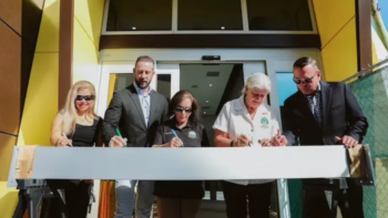 Brightline President Patrick Goddard, Miami-Dade County (Fla.) Commissioner Sally Heyman and Aventura (Fla.) Mayor Enid Weisman hosted a “first look” at the near-complete Aventura station. (Photograph and Caption Courtesy of Brightline)