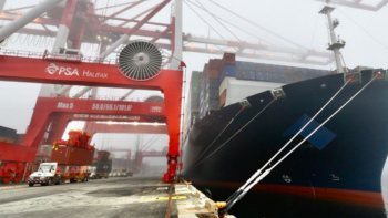 In 2022, more than 600,000 TEUs moved through the Port of Halifax’s containerized terminals, PSA Halifax Atlantic Hub and PSA Halifax Fairview Cove. (Photograph Courtesy of CN, via LinkedIn)