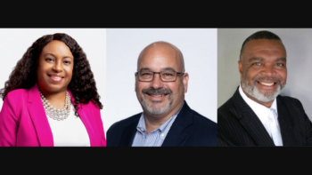 Coree Cuff Lonergan, Broward County (Fla.) Transportation Department (left); Rob Cannizzaro, Intermodal Association of North America (center); and Frank White III, Kansas City (Mo.) Area Transportation Authority.