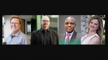 Pictured, left to right: Peter Weis, ITS Logistics; Ákos Maróy, Nexxiot; Ibrahima Toure, RATP Dev USA; and Emily Yessick, Urban Engineers.