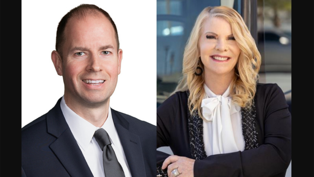 Pictured: Richard Sherman, ASLRRA; and Lauren Skiver, Transdev U.S.