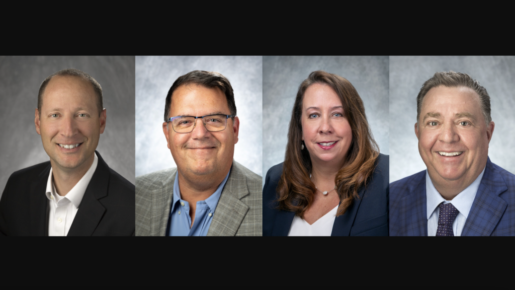 Part of CSX’s new combined Network Operations and Service Design group are (left to right): Casey Albright, Guy Seguin, Chantel Goutcher and Wally Sieruga.