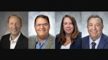 Part of CSX’s new combined Network Operations and Service Design group are (left to right): Casey Albright, Guy Seguin, Chantel Goutcher and Wally Sieruga.