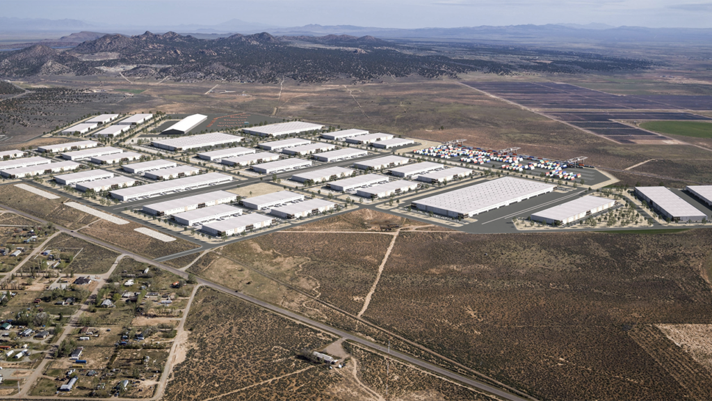 The 820-acre Commerce Crossroads industrial park will initially include office buildings and on-site products and services “to construct tailored processing facilities for customers,” according to BZI and Commerce Crossroads, whose plans for the park were recently approved by the Utah Inland Port Authority (UIPA) Board. (Artist's Rendering: Commerce Crossroads)
