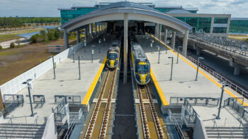 Brightline on April 20 unveiled its Orlando International Airport Station. Tickets are now on sale for service starting this summer. (Brightline Photograph)