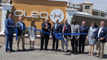 “CSX joined Oleo-X to celebrate the ribbon cutting of its new renewable diesel and sustainable aviation fuel feedstock merchant pretreatment facility in Pascagoula, MS, last week,” the Class I reported via Twitter on May 8. “CSX is proud to be Oleo-X’s transportation partner on this important project.” (Photograph Courtesy of CSX, via Twitter)