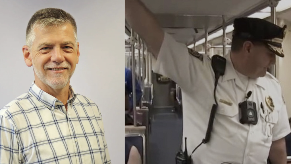 John Dowie, Chief Commercial and Sales Officer, Pandrol (left) and Charles “Chuck” Lawson, Police Chief, Southeastern Pennsylvania Transportation Authority.