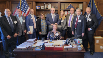 ASLRRA on May 17 reported via Twitter: “Meeting Rep. @MikeKellyPA today was wonderful! We had the chance to talk with him about how providing robust funding for infrastructure investments for #ShortLines is a proven way to help improve the industry’s (already excellent) safety record. #ASLRRAAdvocacy” (ASLRRA Photograph, via Twitter)