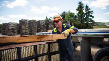 Koppers treated crossties. (Koppers Photograph)