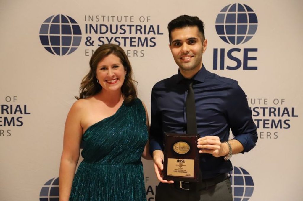 BNSF's Dr. Zabih Ghelichi (right), pictured with Amanda Mewborn, IISE President and Vice President for Atrium Health.