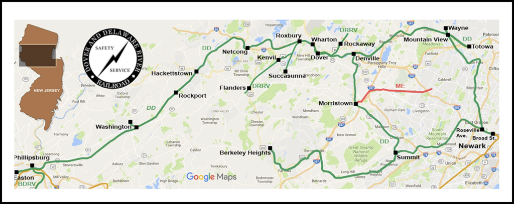 The Dover & Delaware River Railroad (DDRR) runs on more than 100 miles of Norfolk Southern (NS) lines and via trackage rights over New Jersey Transit. Working closely with sister railroad Dover & Rockaway River Railroad, it serves freight shippers across New Jersey.