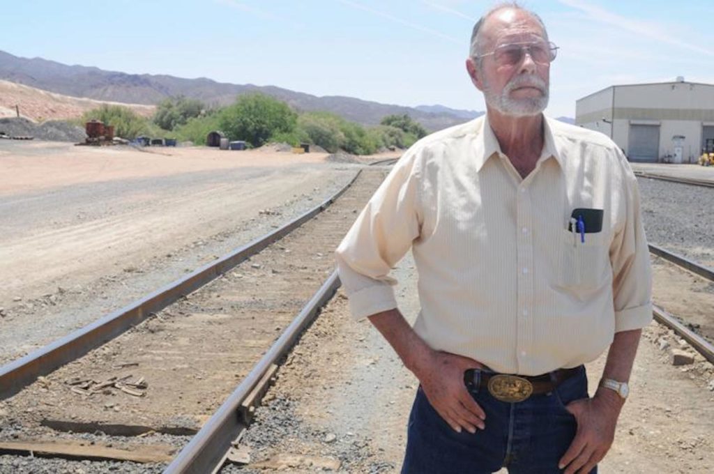 Jake Jacobson is shown at the Copper Basin Railway yard.