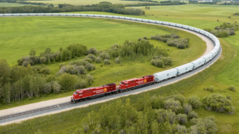 “As we look toward the upcoming 2023-2024 crop year, CPKC is once again well prepared to move Canada’s grain crop to market, just as we have throughout our 142-year history,” said Keith Creel, CPKC President and CEO. “We have the capacity and the team to deliver for our grain customers and the Canadian economy during the upcoming crop year.” (CPKC Photograph)