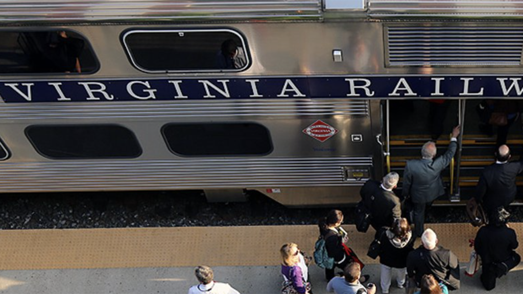 For first-quarter 2023, Virginia Railway Express commuter rail ridership rose 113.90% from first-quarter 2022. (VRE Photograph via Twitter)