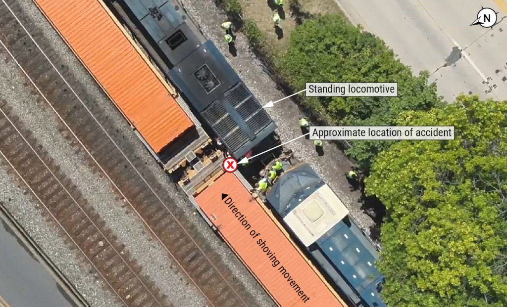Figure 1. Aerial view of the accident scene. (Source: CSX.)