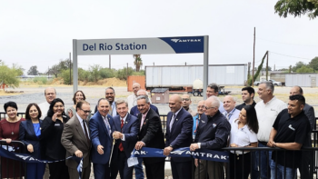 Accessibility upgrades were celebrated at Amtrak’s Del Rio station in Texas. (Amtrak Photograph)