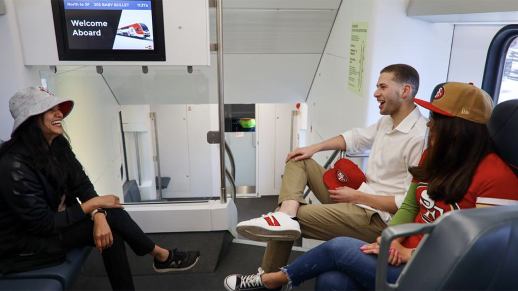 Caltrain expects to roll out electrified commuter rail service, including faster trains, less wait time at stations and a simplified schedule, starting September 2024. (Caltrain Photograph)