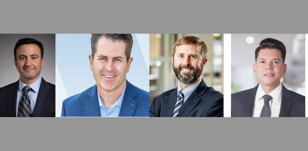 From Left to Right: George Moubayad, Chief Sustainability and Strategy Officer, Caterpillar; Patrick Watz, Midwest District Transportation Leader, WSP; Matthew Lunemann, Vice President and Engineering Director, Tunneling and Geotechnical Group, STV; and Angel Peña, Vice President for Rail and Transit, Texas/Mountain Region, STV.