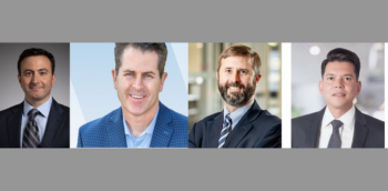 From Left to Right: George Moubayad, Chief Sustainability and Strategy Officer, Caterpillar; Patrick Watz, Midwest District Transportation Leader, WSP; Matthew Lunemann, Vice President and Engineering Director, Tunneling and Geotechnical Group, STV; and Angel Peña, Vice President for Rail and Transit, Texas/Mountain Region, STV.