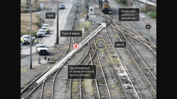 View of the Walbridge (Ohio) Yard accident scene. (Source: CSX)