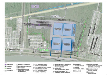 The USDOT has awarded a $226.2 million INFRA grant and a $73.8 Mega grant to the Port of New Orleans to construct a new 1,200-acre container terminal on the Gulf Coast. (Port of New Orleans Image)