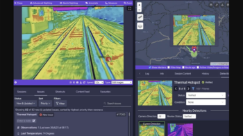 RailWorks is providing One Big Circle’s Automated Intelligent Video Review to the North American Market. Network Rail in the U.K. is one customer using the rail monitoring technology (pictured) to boost safety.
