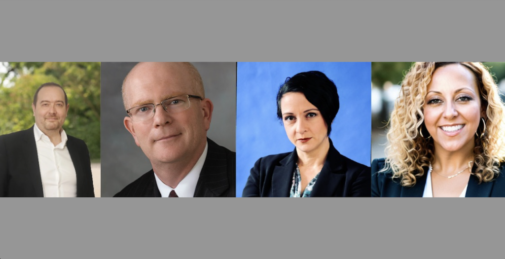 From Left to Right: Xavier Sarrat, Chief Procurement Officer, Pandrol; J. Mark MacKeigan, CTA member; Marisa Eva Victor, CTA member; and Amira Menoufy, President; Delegata.