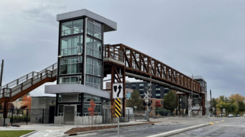 The new pedestrian bridge in Salt Lake City. (Union Pacific Photograph)