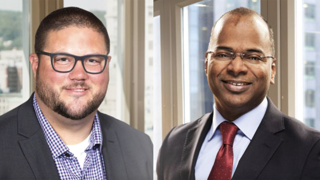 CN’s Vice President, Transportation Southern Region Nicholas Clark (left) and Vice President, Multimodal Girish Nair.