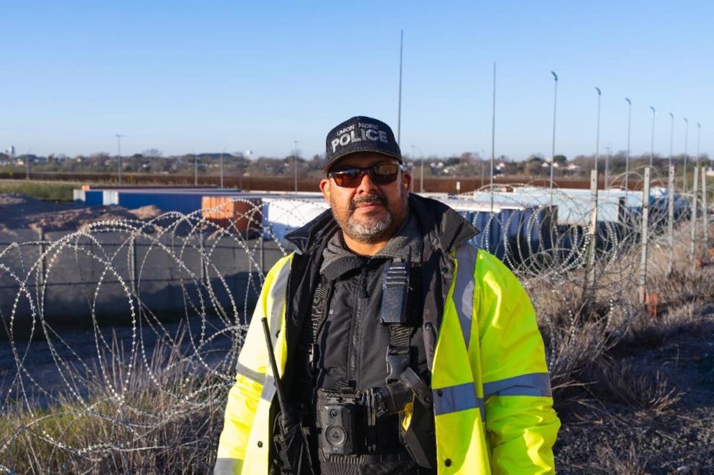 Union Pacific Senior Special Agent Danny Castaneda in Eagle Pass, Texas.
