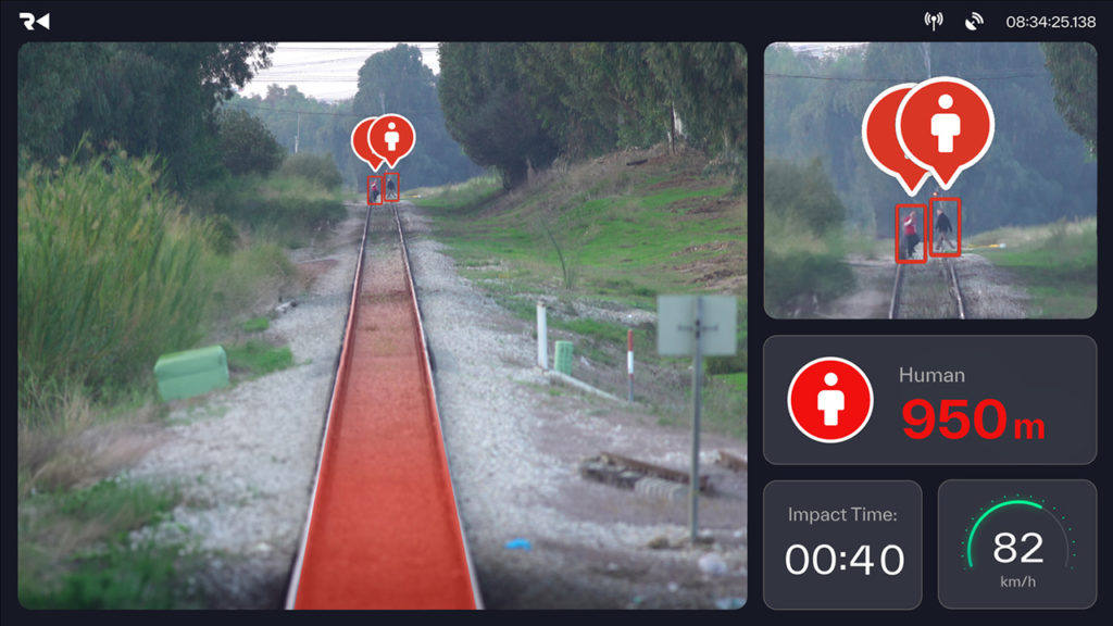 Rail Vision systems are said to detect objects on and along the tracks from a distance of up to 1.2 miles (2 kilometers)—in real time, as well as in all weather and light conditions. When an obstacle is detected, the system sends visual and acoustic alerts in real-time to both the operator and the command-and-control center. (Image Courtesy of Rail Vision)