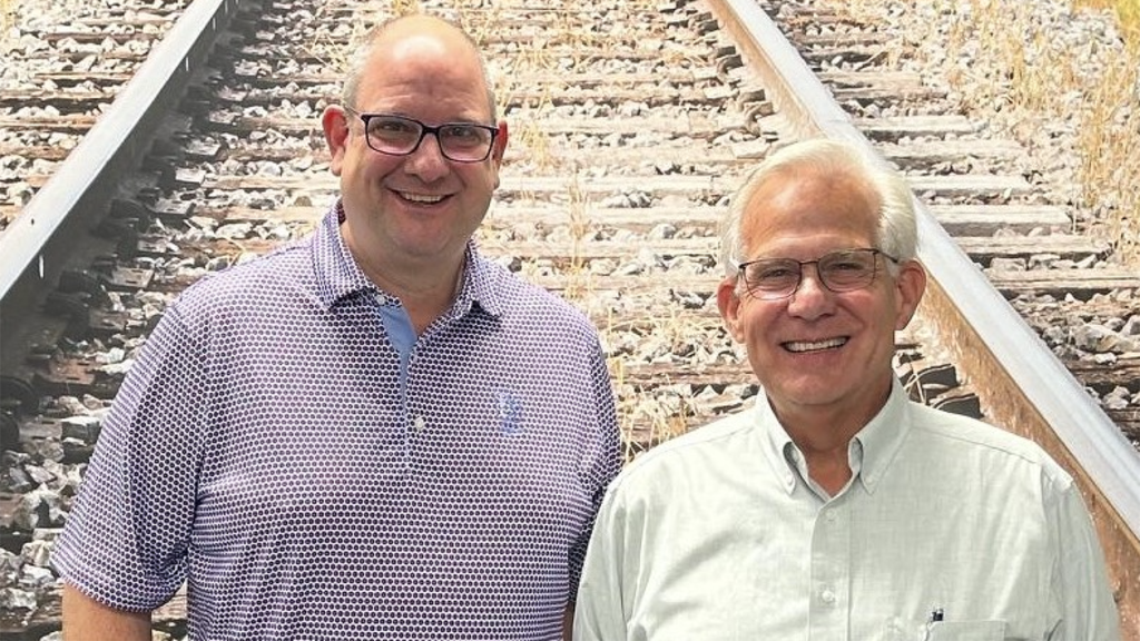 Pictured: Dan Marks (left), CEO of Bohr Electronics, and Stephen Smith, Founder and President of Central Railway Manufacturing. During the transition of CRM’s assets to Bohr Electronics, Smith will serve as a consultant.
