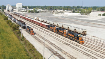 W&LE Carey, Ohio, rail yard next to National Lime and Stone Company. (Scott Young Photograph, Courtesy of W&LE)