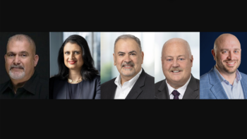 Pictured, left to right: Alex Denis, North County Transit District (NCTD Photograph); Nabanita Nag, Norfolk Southern (NS Photograph), Angel Martinez, STV (STV Photograph); Thomas J. McGuinness, STV (STV Photograph); and Andy Klinck, U.S. Rail & Logistics (USRL Photograph).