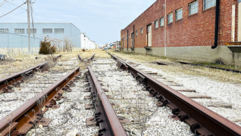 The “half-mile stretch of railway” that SMC Global said it purchased in the Fairfax District of Kansas City runs directly behind its production location. (SMC Global Photograph)