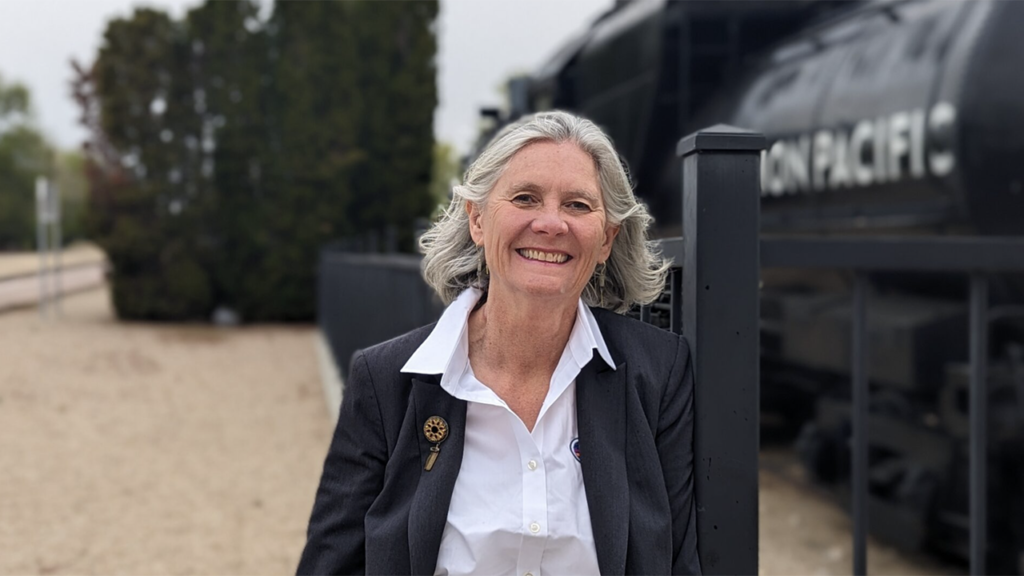 Valley Regional Transit CEO Elaine Clegg standing outside the Boise, Idaho, Depot. (Caption and Photograph Courtesy of Valley Regional Transit)