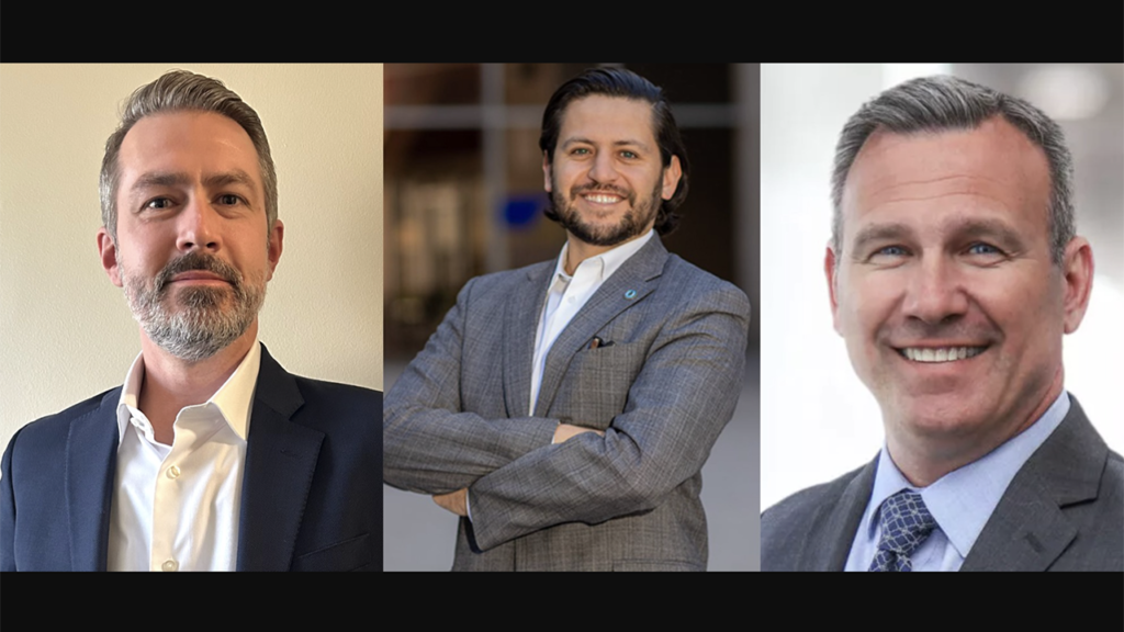 Pictured, left to right: Victor (Vic) Meyers of Twin Cities & Western and Red River Valley & Western (TC&W Photograph); Adrian Granda, Port of Long Beach (POLB Photograph); and William Dengler Jr., Hill International, Inc. (Hill Photograph).