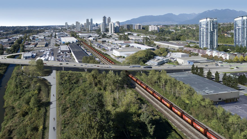 “We’re proud to be a partner on the Holdom Overpass project. This new rail overpass will increase trade capacity at the Port of Vancouver and benefit the local community in Burnaby, B.C.,” CN reported via LinkedIn on July 9. (Image Courtesy of CN)