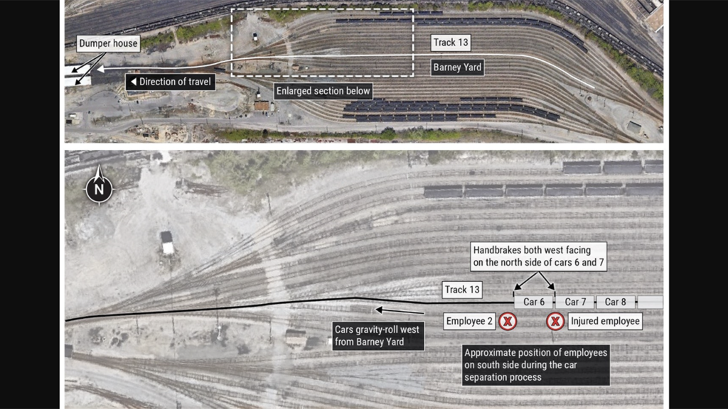 Overhead view of NS's Lambert's Point Yard. (Source: Google Earth via NS; Courtesy of NTSB)