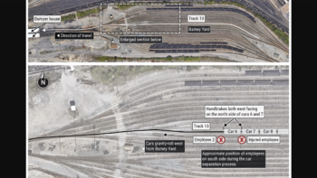 Overhead view of NS's Lambert's Point Yard. (Source: Google Earth via NS; Courtesy of NTSB)