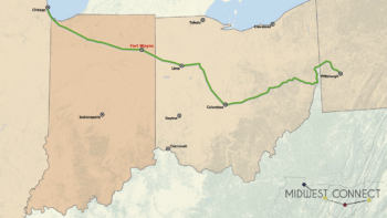 The Midwest Connect Passenger Rail Project is slated to connect connect Fort Wayne, Ind., to Pittsburgh and Chicago. (Map Courtesy of Fort Wayne, Ind.)