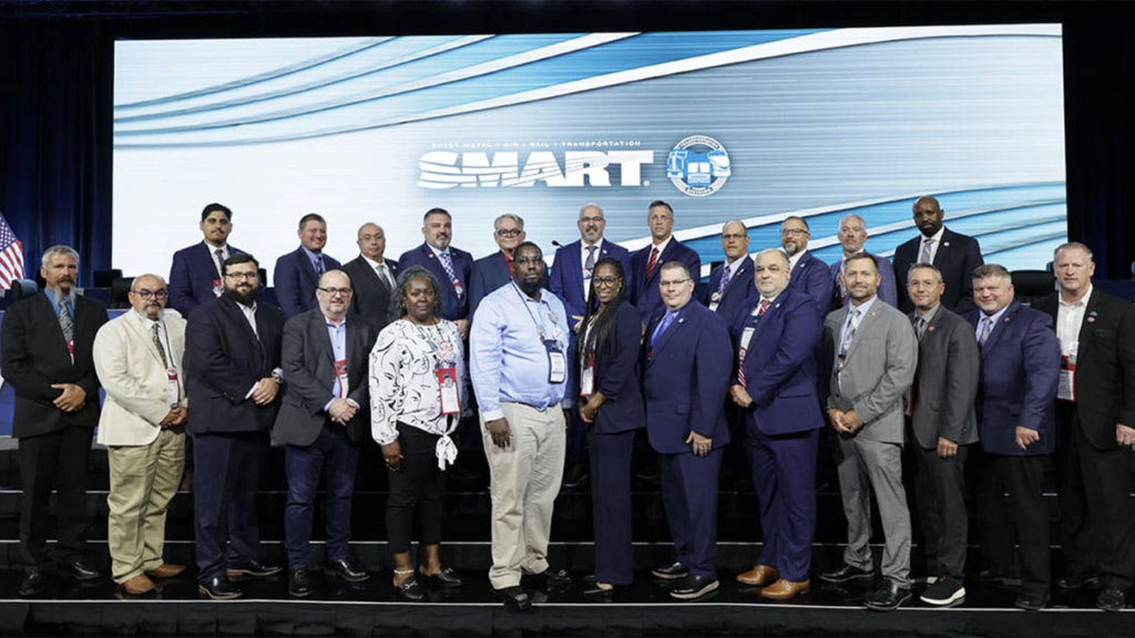 The newly sworn-in officers pose for a group photo at the third SMART-TD Convention in Las Vegas, Nev., on Aug. 11, 2024. (Caption and Photograph Courtesy of SMART-TD)